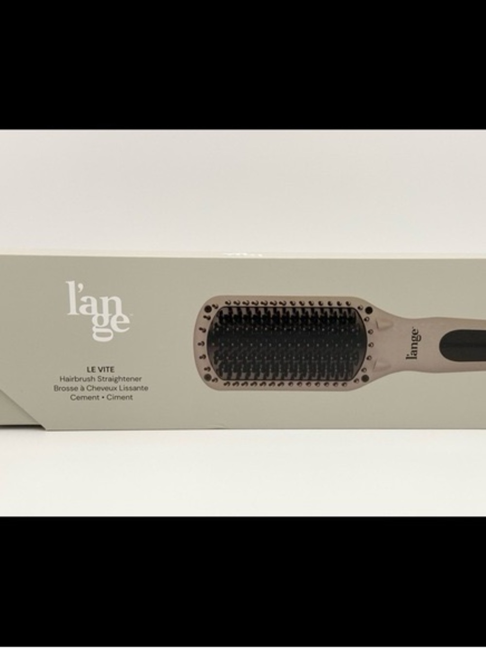 L'ange Cement Hairbrush Straightener - Black Bristles with Taupe Body
